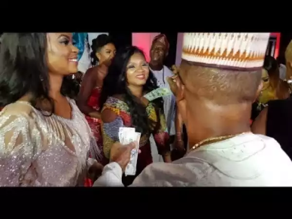 Video: Omotola Dances So Hard As Super Rich Chief Sprays 100 Dollar Notes On Her At Her 40th Birthday
